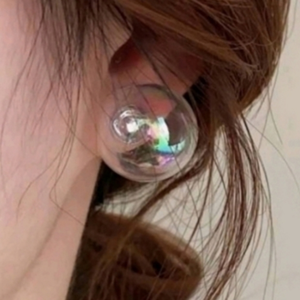 ANTHROPOLOGIE GLASS IRRIDESCENT BUBBLE EARRINGS 1 - Picture 2 of 3